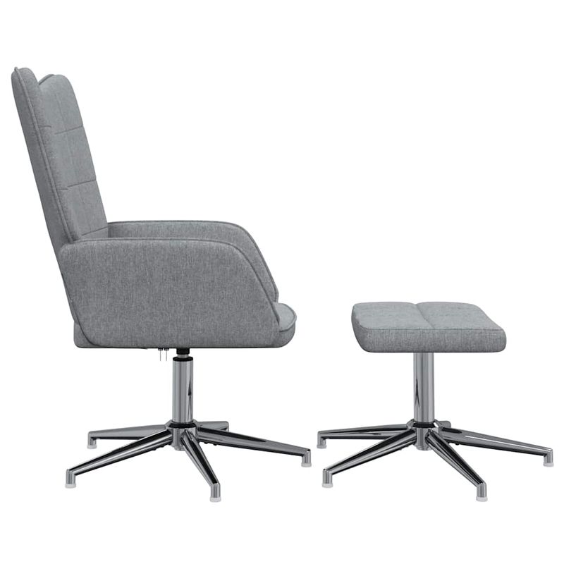 Casa si Gradina - Mobilier - Scaune si fotolii - Fotolii - Fotoliu de relaxare cu taburet, gri deschis, textil - Infinity.ro