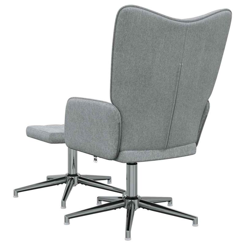 Casa si Gradina - Mobilier - Scaune si fotolii - Fotolii - Fotoliu de relaxare cu taburet, gri deschis, textil - Infinity.ro