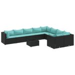Casa si Gradina - Gradina si terasa - Mobilier exterior - Seturi mobila gradina - Set canapele de gradina cu perne, 10 piese, negru, poliratan - Infinity.ro