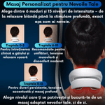 Ingrijire personala si Cosmetice - Sanatate si wellness - Articole wellness - Aparate si dispozitive de masaj - Aparat Masaj Cervical JustNet® cu Tehnologie TENS, Incalzire 42°C, Vibratii 5 Pini, 6 Moduri si 15 Niveluri de Intensita - Infinity.ro