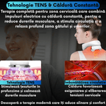 Ingrijire personala si Cosmetice - Sanatate si wellness - Articole wellness - Aparate si dispozitive de masaj - Aparat Masaj Cervical JustNet® cu Tehnologie TENS, Incalzire 42°C, Vibratii 5 Pini, 6 Moduri si 15 Niveluri de Intensita - Infinity.ro