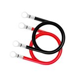 Casa si Gradina - Electrice - Panouri solare si accesorii - Accesorii panouri solare - Set cablu transfer curent, rosu, negru, sectiune 4 mmp cu 4 papuci M6, lungime 2x50 cm, rezistent uzura si UV, pentru invertor si autovehicule, utilaje agricole si ambarcatiuni - Infinity.ro