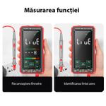Casa si Gradina - Electrice - Accesorii electrice - Aparate de masura si control - Multimetru digital smart cu touchscreen, Masurare si detectie automata, Avertizare, Ecran LCD, Incarcare USB, Rosu - Infinity.ro