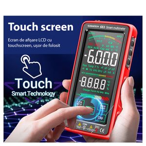 Multimetru digital smart cu touchscreen, Masurare si detectie automata, Avertizare, Ecran LCD, Incarcare USB, Rosu