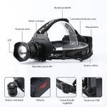 Casa si Gradina - Corpuri si surse de iluminat - Iluminat exterior - Lanterne - Lanterna de cap LED, 5 Moduri de lumina, 20000 lumeni, Rezistenta la apa, Zoom Telescopic, Acumulatori inclusi, Negru - Infinity.ro