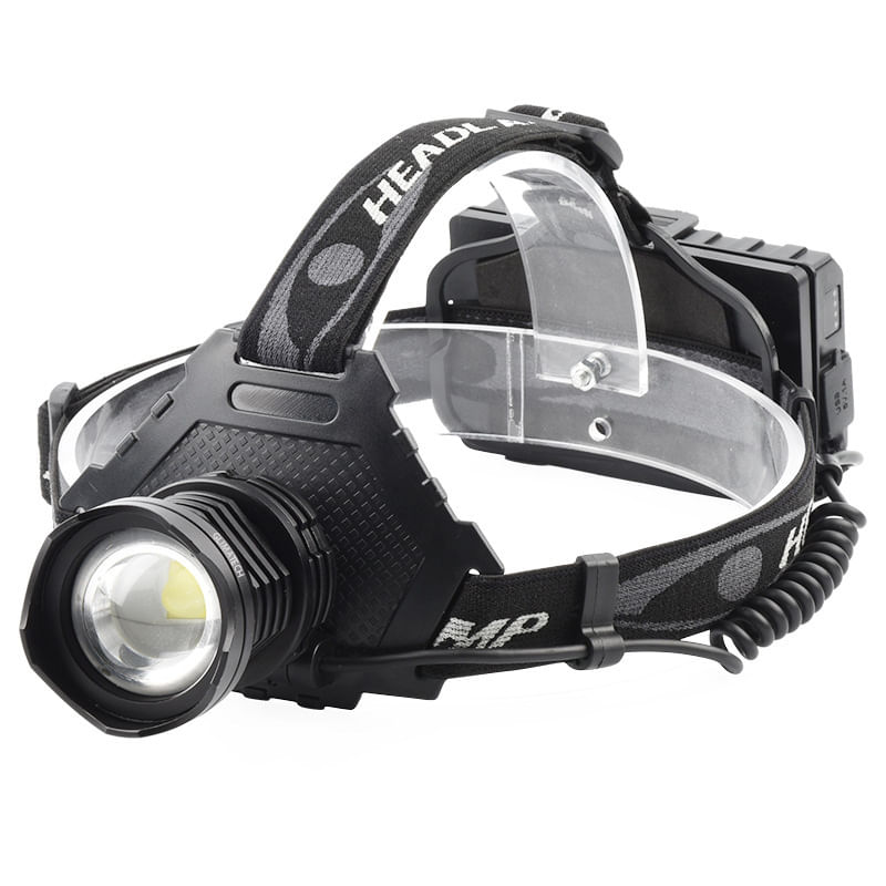 Casa si Gradina - Corpuri si surse de iluminat - Iluminat exterior - Lanterne - Lanterna de cap LED, 5 Moduri de lumina, 20000 lumeni, Rezistenta la apa, Zoom Telescopic, Acumulatori inclusi, Negru - Infinity.ro