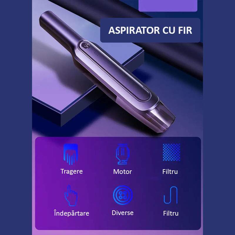 Auto si Moto - Intretinere auto - Aspiratoare auto - Aspirator auto cu fir pentru masina, Putere 120W, Lungime clablu 4 m, Filtru si Accesorii incluse, Negru - Infinity.ro