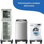 Electronice si Electrocasnice - Masini si uscatoare de rufe - Accesorii masini de spalat si uscatoare - Suport cu 8 picioare si 8 roti pentru masina de spalat, aragaz, frigider, Inaltime, lungime/latime ajustabila, Negru - Infinity.ro