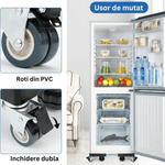 Electronice si Electrocasnice - Masini si uscatoare de rufe - Accesorii masini de spalat si uscatoare - Suport cu 8 picioare si 8 roti pentru masina de spalat, aragaz, frigider, Inaltime, lungime/latime ajustabila, Negru - Infinity.ro