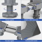 Electronice si Electrocasnice - Masini si uscatoare de rufe - Accesorii masini de spalat si uscatoare - Suport masina de spalat, aragaz, frigider cu 12 picioare reglabile, Inaltime, lungime/latime ajustabila, Gri - Infinity.ro