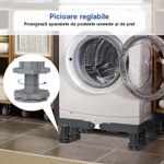 Electronice si Electrocasnice - Masini si uscatoare de rufe - Accesorii masini de spalat si uscatoare - Suport masina de spalat, aragaz, frigider cu 12 picioare reglabile, Inaltime, lungime/latime ajustabila, Gri - Infinity.ro