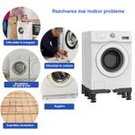 Electronice si Electrocasnice - Masini si uscatoare de rufe - Accesorii masini de spalat si uscatoare - Suport masina de spalat, aragaz, frigider cu 12 picioare reglabile, Inaltime, lungime/latime ajustabila, Gri - Infinity.ro