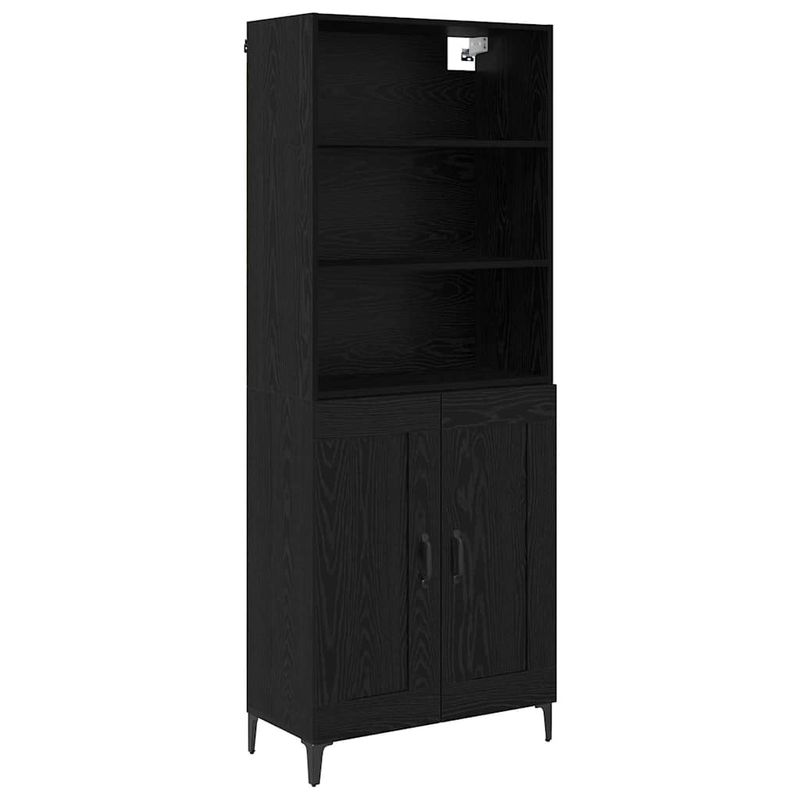 Casa si Gradina - Mobilier - Comode si corpuri - Comode - Bufet Pe perete 2 pcs Stejar negru Lemn compozit - Infinity.ro