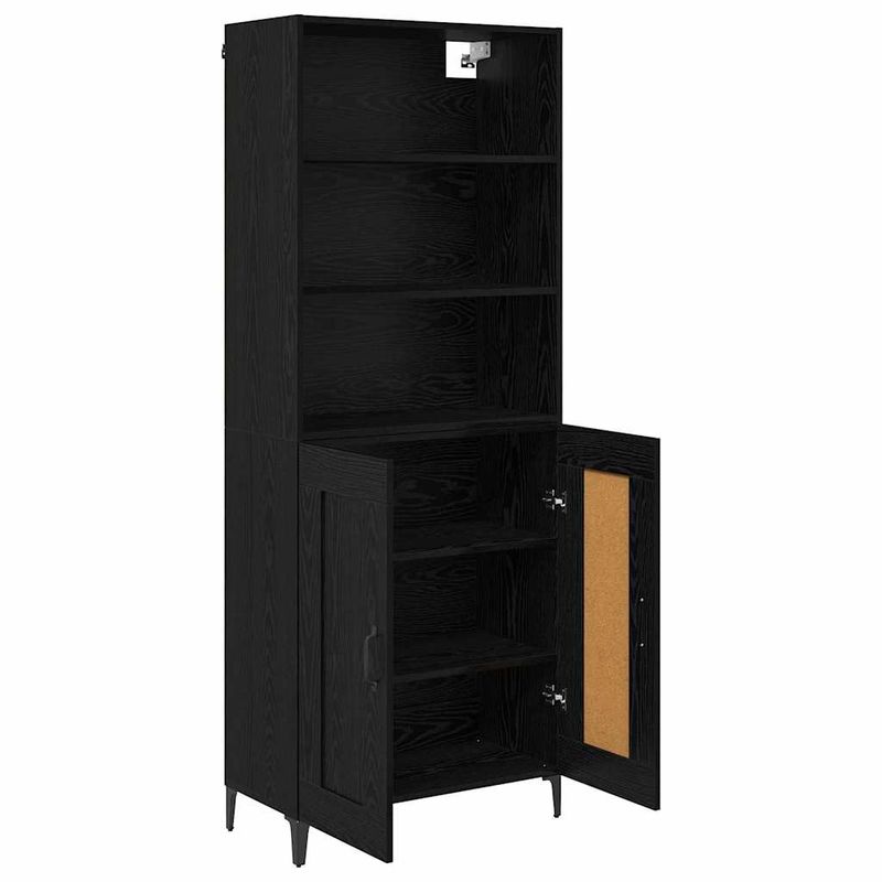 Casa si Gradina - Mobilier - Comode si corpuri - Comode - Bufet Pe perete 2 pcs Stejar negru Lemn compozit - Infinity.ro