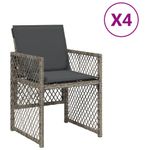 Casa si Gradina - Gradina si terasa - Mobilier exterior - Scaune si sezlonguri gradina - Scaune de gradina cu perne, 4 buc., gri, poliratan - Infinity.ro