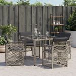 Casa si Gradina - Gradina si terasa - Mobilier exterior - Scaune si sezlonguri gradina - Scaune de gradina cu perne, 4 buc., gri, poliratan - Infinity.ro