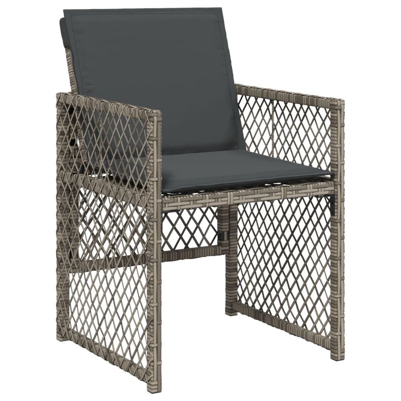 Casa si Gradina - Gradina si terasa - Mobilier exterior - Scaune si sezlonguri gradina - Scaune de gradina cu perne, 4 buc., gri, poliratan - Infinity.ro