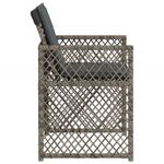 Casa si Gradina - Gradina si terasa - Mobilier exterior - Scaune si sezlonguri gradina - Scaune de gradina cu perne, 4 buc., gri, poliratan - Infinity.ro