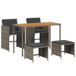 Casa si Gradina - Gradina si terasa - Mobilier exterior - Seturi mobila gradina - Set mobilier de gradina cu perne, 5 piese, gri, poliratan - Infinity.ro