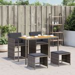 Casa si Gradina - Gradina si terasa - Mobilier exterior - Seturi mobila gradina - Set mobilier de gradina cu perne, 5 piese, gri, poliratan - Infinity.ro