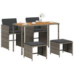 Casa si Gradina - Gradina si terasa - Mobilier exterior - Seturi mobila gradina - Set mobilier de gradina cu perne, 5 piese, gri, poliratan - Infinity.ro