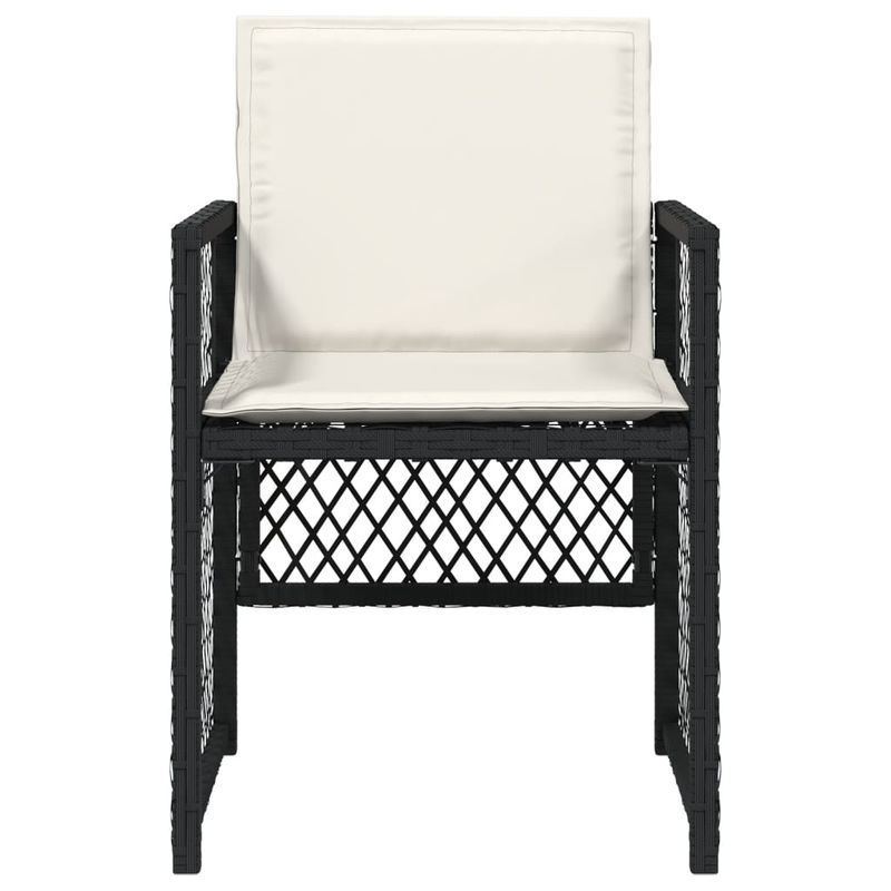 Casa si Gradina - Gradina si terasa - Mobilier exterior - Scaune si sezlonguri gradina - Scaune de gradina cu perne, 4 buc., negru, poliratan - Infinity.ro