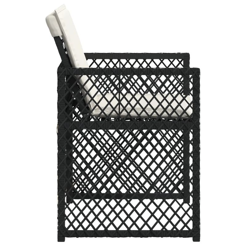 Casa si Gradina - Gradina si terasa - Mobilier exterior - Scaune si sezlonguri gradina - Scaune de gradina cu perne, 4 buc., negru, poliratan - Infinity.ro