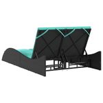 Casa si Gradina - Gradina si terasa - Mobilier exterior - Scaune si sezlonguri gradina - Sezlong cu perne, negru, 114x205x73 cm, poliratan - Infinity.ro