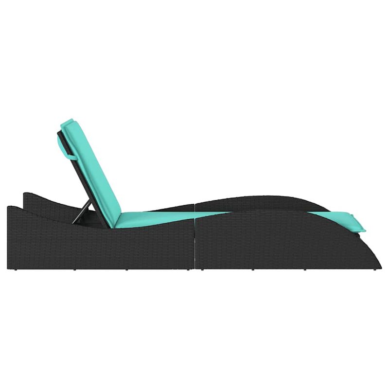 Casa si Gradina - Gradina si terasa - Mobilier exterior - Scaune si sezlonguri gradina - Sezlong cu perna, negru, 60x205x73 cm, poliratan - Infinity.ro