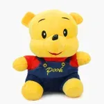 Jucarii, Copii si Bebe - Jucarii si jocuri - Jucarii de plus - Jucarie de Plus Ursuletul Winnie The Pooh 30 cm Galben cu Salopeta Albastra, Sigura pentru Copii 3+ Ani, ABYZ™ - Infinity.ro
