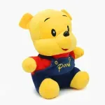 Jucarii, Copii si Bebe - Jucarii si jocuri - Jucarii de plus - Jucarie de Plus Ursuletul Winnie The Pooh 30 cm Galben cu Salopeta Albastra, Sigura pentru Copii 3+ Ani, ABYZ™ - Infinity.ro