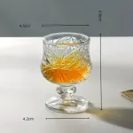 Casa si Gradina - Bucatarie si vesela - Cani si pahare - Pahare - Set 6 Pahare din Sticla cu Picior Decorativ Model Vintage Elegant, Capacitate 45 ml Ideal pentru Lichior si Aperitive - Infinity.ro