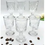 Casa si Gradina - Bucatarie si vesela - Cani si pahare - Pahare - Set 6 Pahare Aperitiv din Sticla cu Picior si Model Elegant Capacitate 50 ml Design Vintage Ideal pentru Lichior ABYZ™ - Infinity.ro