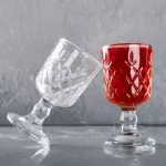 Casa si Gradina - Bucatarie si vesela - Cani si pahare - Pahare - Set 6 Pahare Aperitiv din Sticla cu Picior si Model Elegant Capacitate 50 ml Design Vintage Ideal pentru Lichior ABYZ™ - Infinity.ro