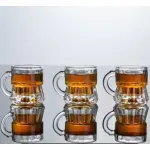 Casa si Gradina - Bucatarie si vesela - Cani si pahare - Pahare - Set 6 Pahare Mini Halba din Sticla Shot-uri 25 ml Design Robust cu Maner Ideal pentru Bauturi Tari ABYZ™ - Infinity.ro