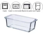 Casa si Gradina - Bucatarie si vesela - Vase pentru gatit - Tavi copt - Tava Termorezistenta din Sticla Borosilicata 1,12L Ideala pentru Chec, Cozonac si Preparare la Cuptor ABYZ™ - Infinity.ro
