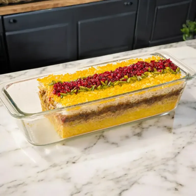 Casa si Gradina - Bucatarie si vesela - Vase pentru gatit - Tavi copt - Tava Termorezistenta din Sticla Borosilicata 1,12L Ideala pentru Chec, Cozonac si Preparare la Cuptor ABYZ™ - Infinity.ro