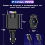 Laptop, Telefoane si Tablete - Telefoane mobile si accesorii - Accesorii Telefoane - Incarcatoare telefoane - Incarcator Auto 5-in-1 cu Cabluri Retractabile Type-C 45W PD si Lightning, Aromaterapie Fara Apa, Lumina LED Starry Sky - Infinity.ro