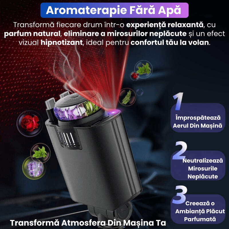 Laptop, Telefoane si Tablete - Telefoane mobile si accesorii - Accesorii Telefoane - Incarcatoare telefoane - Incarcator Auto 5-in-1 cu Cabluri Retractabile Type-C 45W PD si Lightning, Aromaterapie Fara Apa, Lumina LED Starry Sky - Infinity.ro