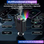 Laptop, Telefoane si Tablete - Telefoane mobile si accesorii - Accesorii Telefoane - Incarcatoare telefoane - Incarcator Auto 5-in-1 cu Cabluri Retractabile Type-C 45W PD si Lightning, Aromaterapie Fara Apa, Lumina LED Starry Sky - Infinity.ro