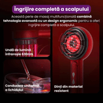 Ingrijire personala si Cosmetice - Sanatate si wellness - Articole wellness - Aparate si dispozitive de masaj - Perie de Masaj Electrica pentru Scalp, Lumina Rosie si Albastra 660nm, Aplicator de Uleiuri, 1500 mAh, Rezistent la Apa - Infinity.ro