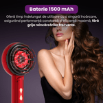 Ingrijire personala si Cosmetice - Sanatate si wellness - Articole wellness - Aparate si dispozitive de masaj - Perie de Masaj Electrica pentru Scalp, Lumina Rosie si Albastra 660nm, Aplicator de Uleiuri, 1500 mAh, Rezistent la Apa - Infinity.ro