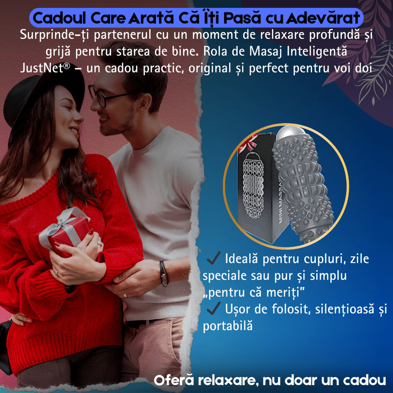 Ingrijire personala si Cosmetice - Sanatate si wellness - Articole wellness - Aparate si dispozitive de masaj - Rola de Masaj Electrica 3D  cu Vibratii 4 Niveluri, Autonomie 2200 mAh si Incarcare USB, Compacta si Portabila, - Infinity.ro