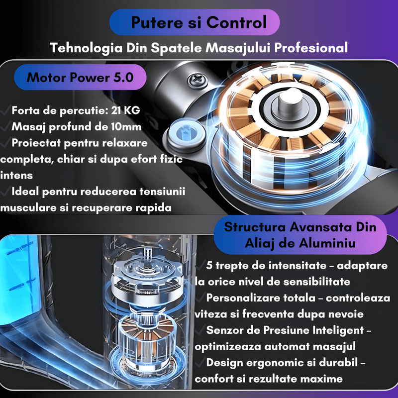 Ingrijire personala si Cosmetice - Sanatate si wellness - Articole wellness - Aparate si dispozitive de masaj - Aparat de Masaj Portabil cu Vibratii si Banda Anticelulitica, 5 Niveluri de Intensitate, Autonomie Extinsa 5 ore - Infinity.ro