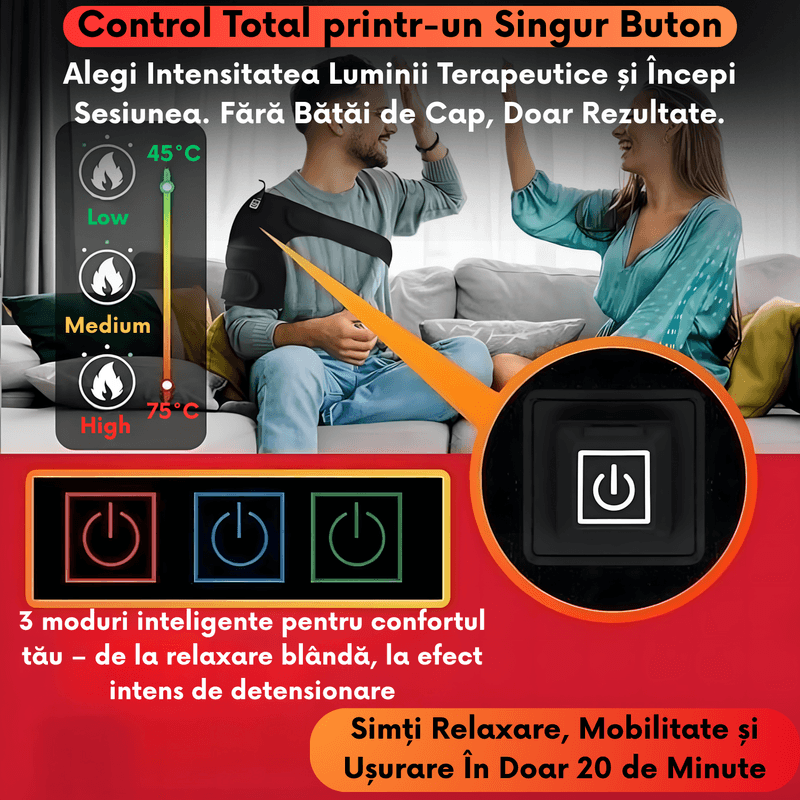 Ingrijire personala si Cosmetice - Sanatate si wellness - Articole wellness - Aparate si dispozitive de masaj - Dispozitiv Terapie Lumina Rosie si Infrarosie pentru Articulatii – 96 LED-uri, Incalzire si Modul Puls, Caldura Blanda - Infinity.ro