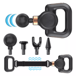 Ingrijire personala si Cosmetice - Sanatate si wellness - Articole wellness - Aparate si dispozitive de masaj - Aparat de Masaj Tip Pistol cu 4 Capete Interschimbabile, Banda de Stretching, 5 Viteze Pana la 3200 RPM, Autonomie 4 ore - Infinity.ro