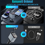 Laptop, Telefoane si Tablete - Telefoane mobile si accesorii - Accesorii Telefoane - Incarcatoare telefoane - Incarcator Auto Retractabil 4-in-1, 66W, Cabluri Retractabile Lightning & Type-C, USB-A si USB-C, Proiectie Stelara - Infinity.ro