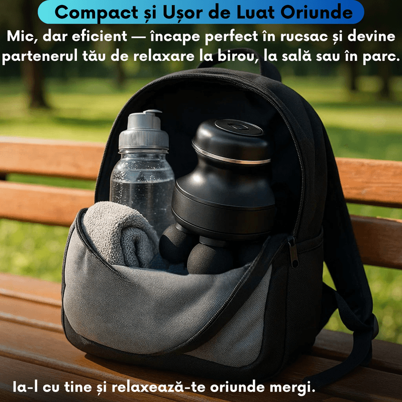 Ingrijire personala si Cosmetice - Sanatate si wellness - Articole wellness - Aparate si dispozitive de masaj - Aparat de Masaj Percutant cu Motor Fara Perii, 5 Viteze Reglabile 1200-2500 RPM, 4 Capete, Autonomie Extinsa - Infinity.ro