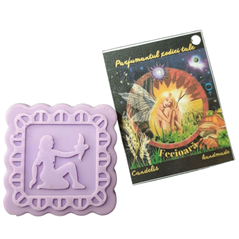 Casa si Gradina - Decoratiuni - Aromaterapie si lumanari - Odorizante camera - Odorizant Zodia Ta, Fecioara – Trandafir, Cedru, Bujor, tableta parfumata dulap, handmade, Candelis, ceară soia, 35g - Infinity.ro