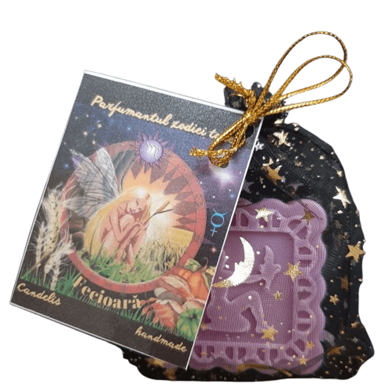 Casa si Gradina - Decoratiuni - Aromaterapie si lumanari - Odorizante camera - Odorizant Zodia Ta, Fecioara – Trandafir, Cedru, Bujor, tableta parfumata dulap, handmade, Candelis, ceară soia, 35g - Infinity.ro